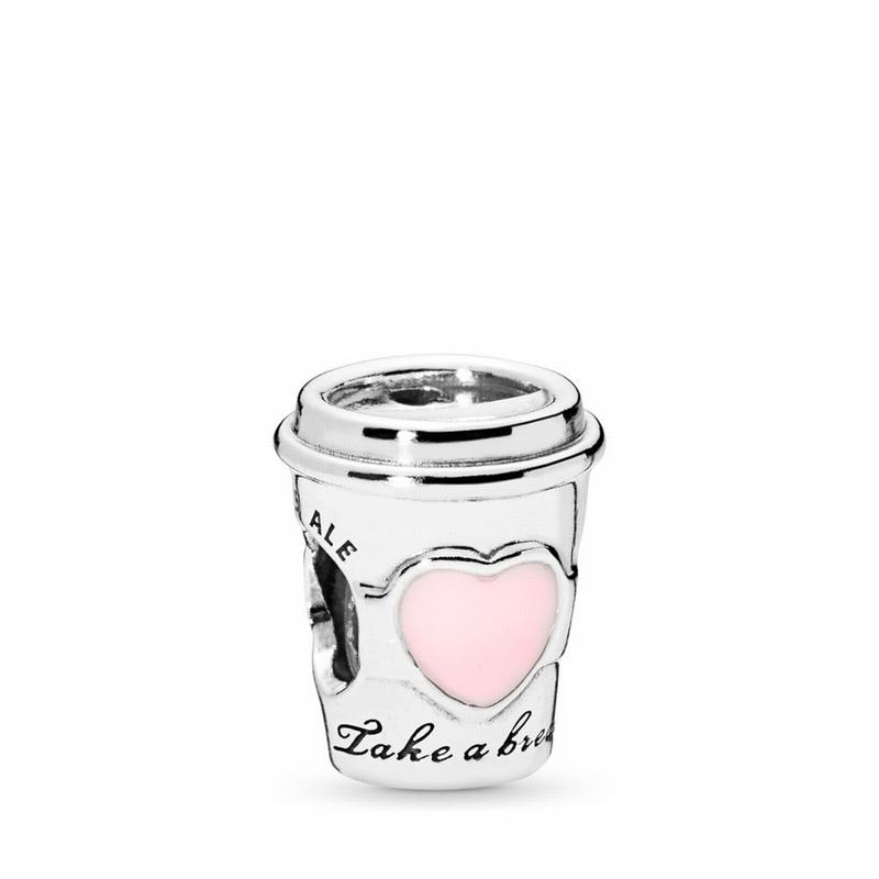 Pandora Drink To Go Charm Ireland - Sterling Silver/Enamel/Pink - 852407SIG